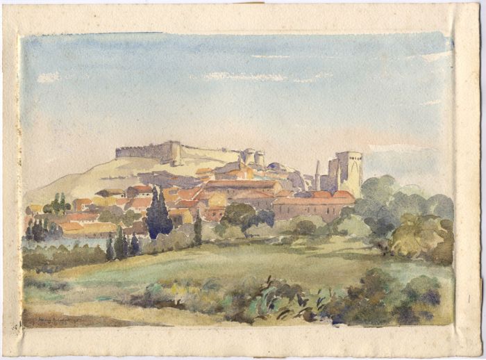 Henry Balmforth - 1951 Watercolour, Mediterranean Fortress Town