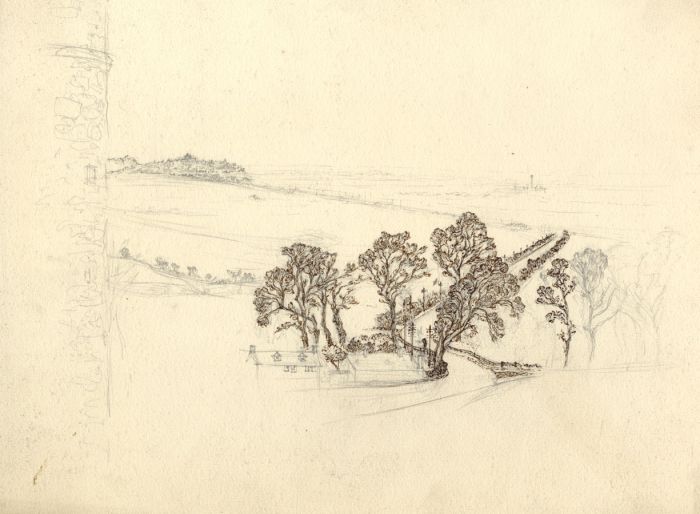 Austin Blomfield - Mid 20th Century Pen and Ink Drawing, Country House