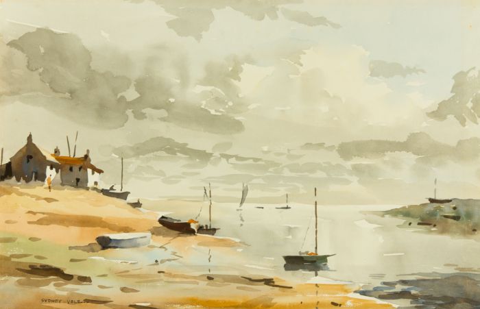 Sydney Vale FRSA - Fine Mid 20th Century Watercolour, Seascape at Low Tide