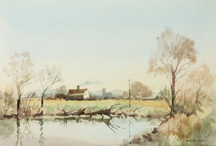 Sydney Vale FRSA - Mid 20th Century Watercolour, Pond at Terling