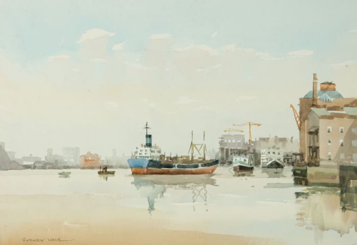 Sydney Vale FRSA - Mid 20th Century Watercolour, Rotherhithe Dockyard