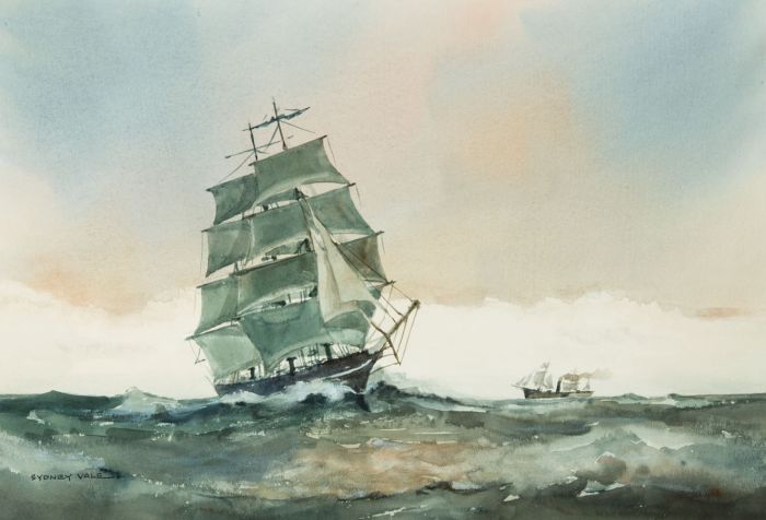 Sydney Vale FRSA - Mid 20th Century Watercolour, Sail Against Steam