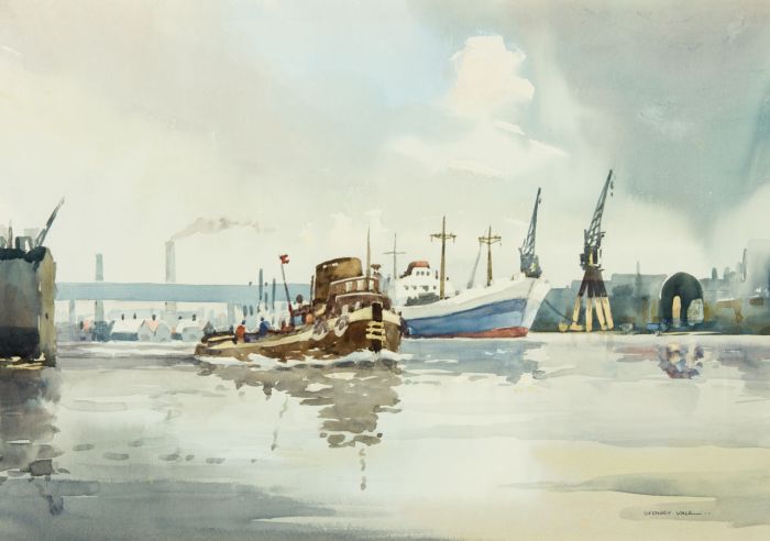 Sydney Vale FRSA - Mid 20th Century Watercolour, West India Dock