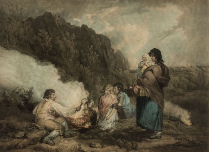 John Raphael Smith after Morland - 1799 Mezzotint, The Fern Gatherers