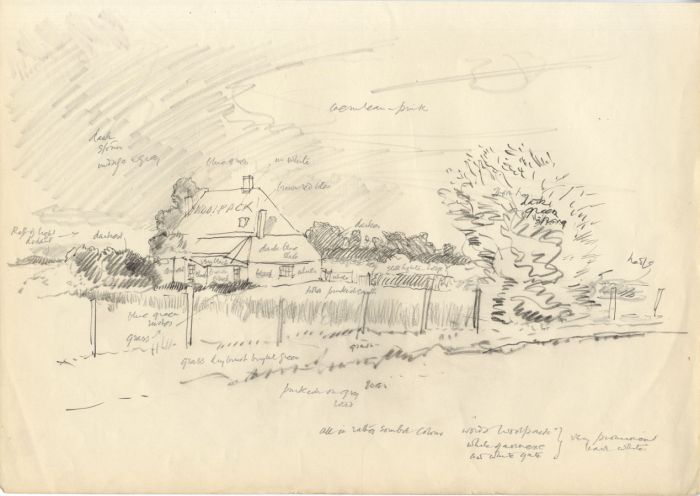 Austin Blomfield - Set of 3 1967 Mixed Media, Bishops House Norfolk