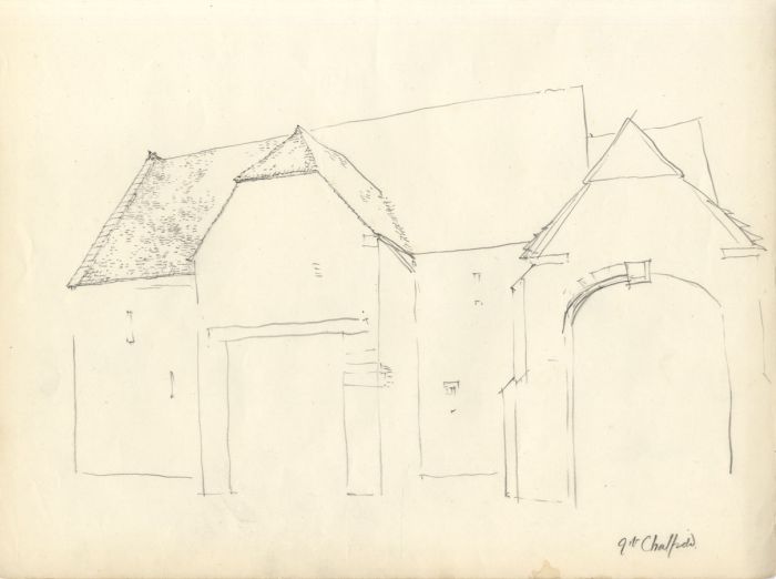 Austin Blomfield - Set of 4 Mid 20C Charcoal Drawings, Building Sketches