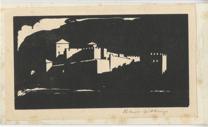 Archive of Sir Reginald Blomfield RA - Early 20th Century Lithograph, Castle