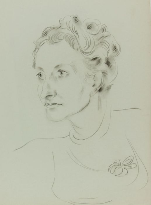 Georg Mayer-Marton - Mid 20th Century Charcoal Drawing, Portrait of a Woman