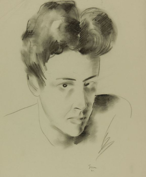 Georg Mayer-Marton - Mid 20th Century Charcoal Drawing, Portrait of a Man