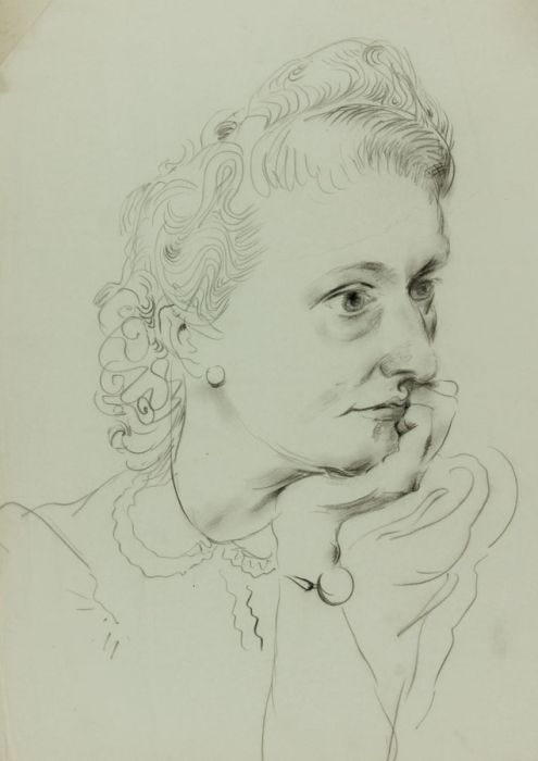 Georg Mayer-Marton - Mid 20th Century Charcoal Drawing, Portrait of a Woman