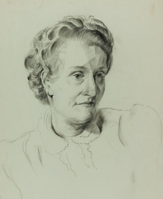 Georg Mayer-Marton - Mid 20th Century Charcoal Drawing, Portrait of a Woman