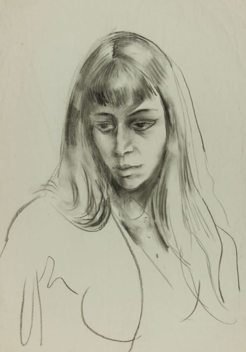 Georg Mayer-Marton - Mid 20th Century Charcoal Drawing, Portrait of a Woman