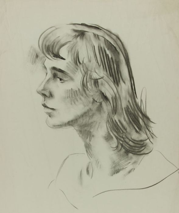 Georg Mayer-Marton - Mid 20th Century Charcoal Drawing, Portrait of a Woman