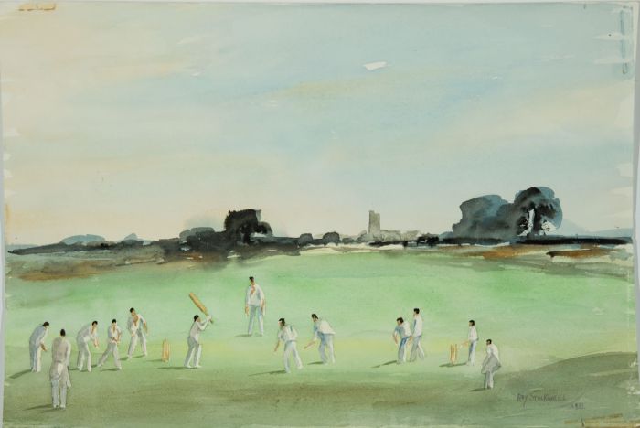 Roy Stockwell - 1982 Watercolour, Cricket Match