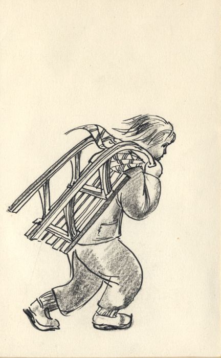 Hans Baumhauer - 1958 Pen and Ink Drawing, The Snow Queen