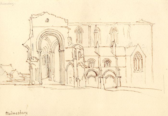 C. Stanley - 1850 Watercolour, Malmesbury