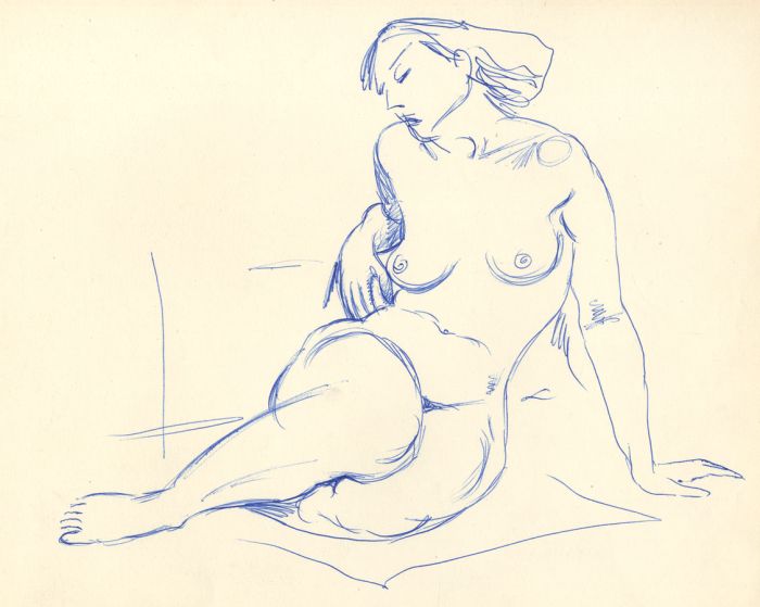 Georg Mayer-Marton - Mid 20th Century Pen and Ink Drawing, Reclining Nude