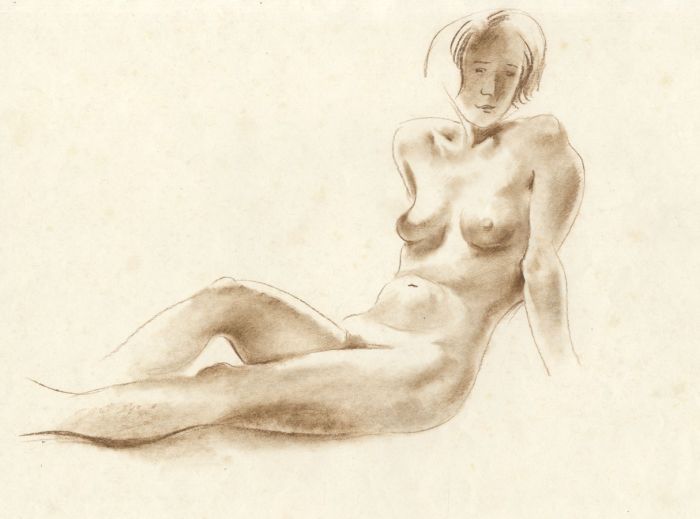Georg Mayer-Marton - Mid 20th Century Sanguine, Reclining Nude
