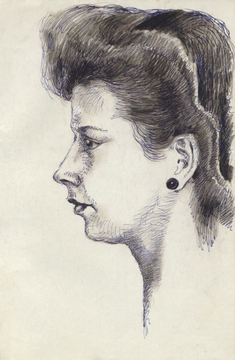 Georg Mayer-Marton - Mid 20th Century Pen and Ink Drawing, Woman in Profile