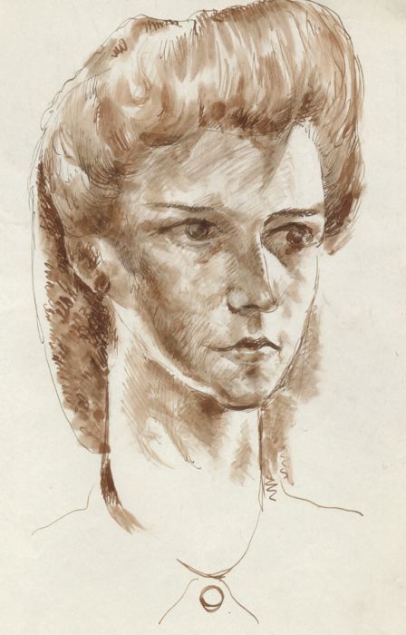 Georg Mayer-Marton - Mid 20th Century Pen and Ink Drawing, Portrait