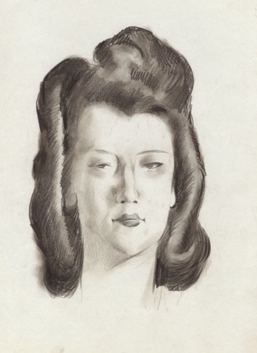 Georg Mayer-Marton - Mid 20th Century Charcoal Drawing, Portrait of a Woman
