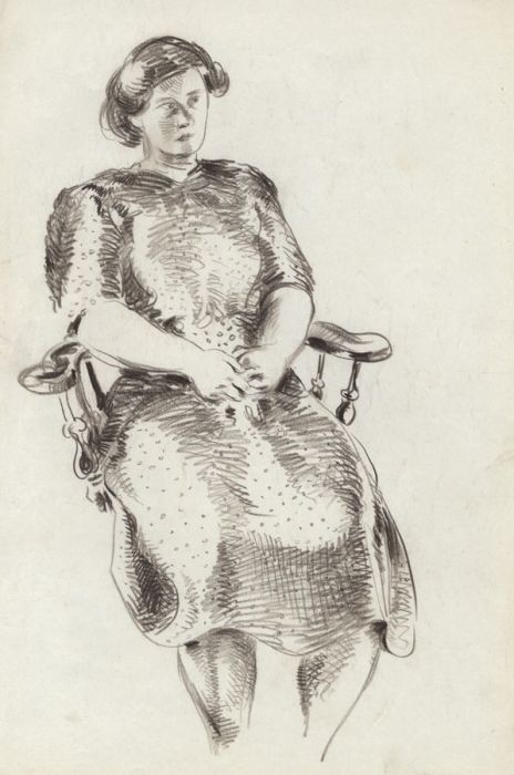 Georg Mayer-Marton - Mid 20th Century Coloured Pencil, Seated Woman