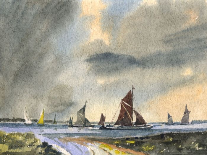 Sydney Vale FRSA - Mid 20th Century Watercolour, Seascape with Sailboats