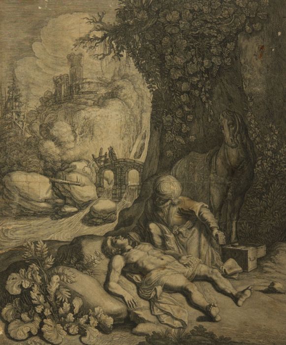 Claes Lastman (1586–1625) - 18th Century Engraving, The Good Samaritan