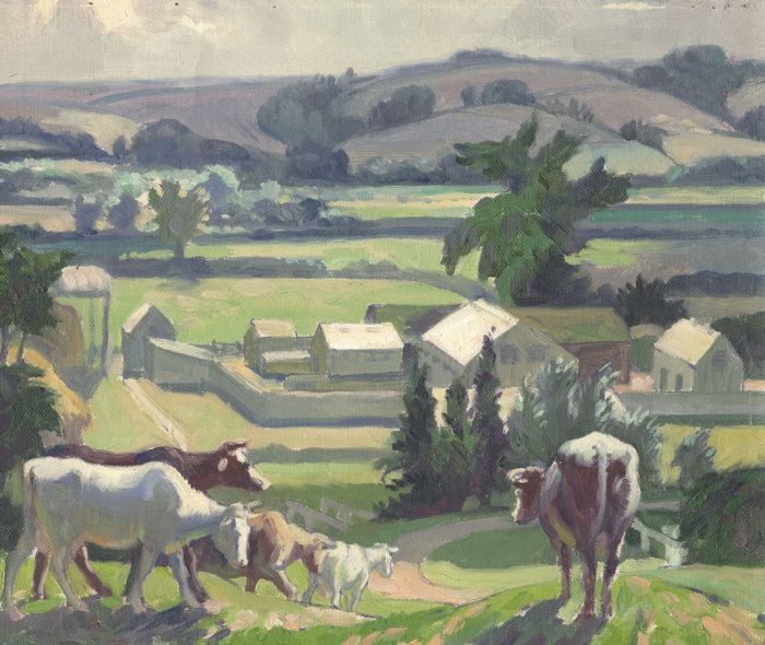 Harold Dearden (1888-1962) - Oil, Landscape with Cattle