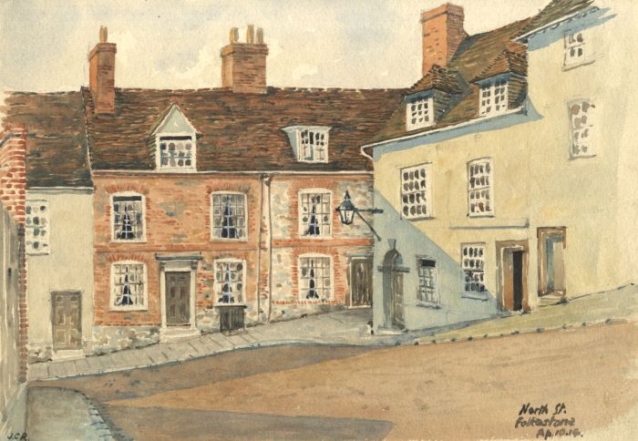 John Charles Rogers RIBA - 1914 Watercolour, North Street, Folkestone