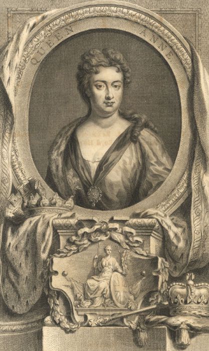 Jacobus Houbraken - 1744 Engraving, Portrait of Queen Anne