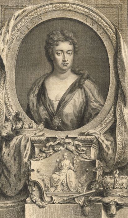 Jacobus Houbraken - 1744 Engraving, Portrait of Queen Anne