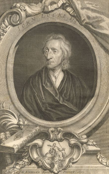 George Vertue - 1738 Engraving, Portrait of John Locke