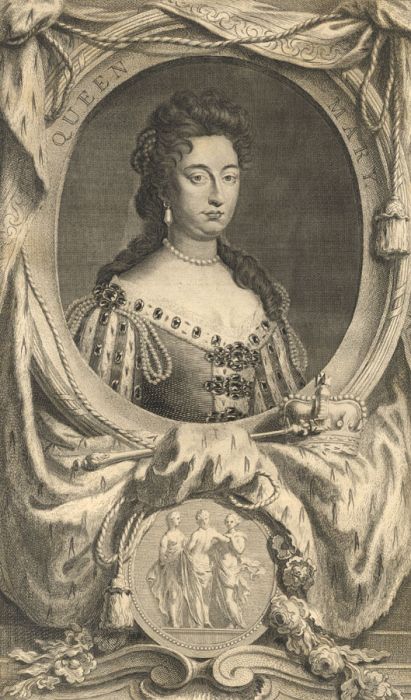 Jacobus Houbraken - 1744 Engraving, Portrait of Queen Mary
