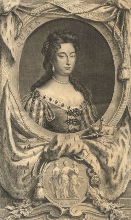 Jacobus Houbraken - 1744 Engraving, Portrait of Queen Mary