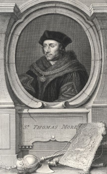 Jacobus Houbraken - 1741 Engraving, Portrait of Sir Thomas More