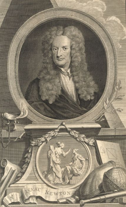 Jacobus Houbraken - 18th Century Engraving, Portrait of Sir Isaac Newton