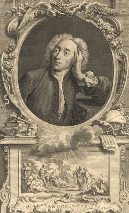 Jacobus Houbraken - 1747 Engraving, Portrait of Alexander Pope