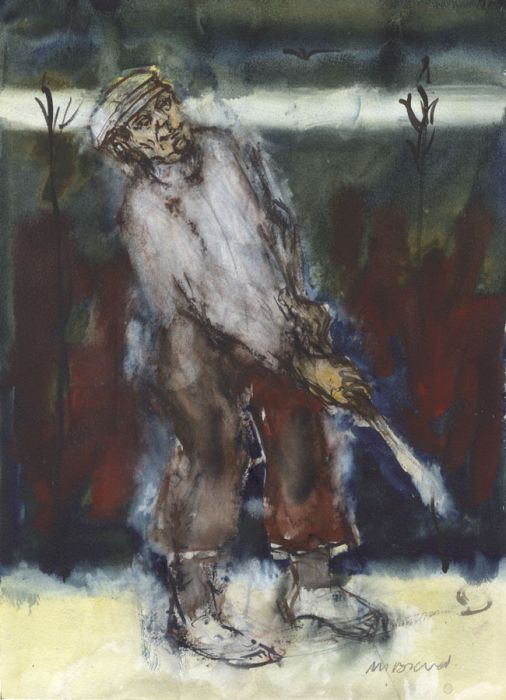 M. Brand - Contemporary Watercolour, Golfer