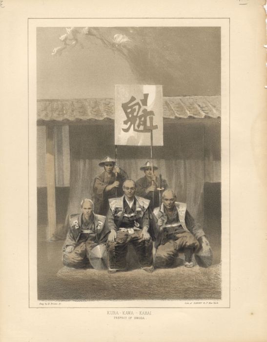 E. Brown - 1856 Lithograph, Kura-Kawa-Kahai, Prefect of Simoda