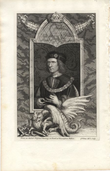George Vertue - 1732 Engraving, King Richard III