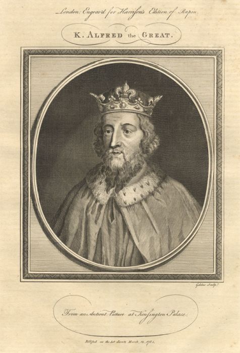 John Goldar (1729-1795) - 1785 Engraving, King Alfred the Great