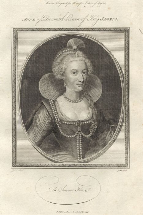John Goldar (1729-1795) - 1786 Engraving, Anne of Denmark, Queen of King James I