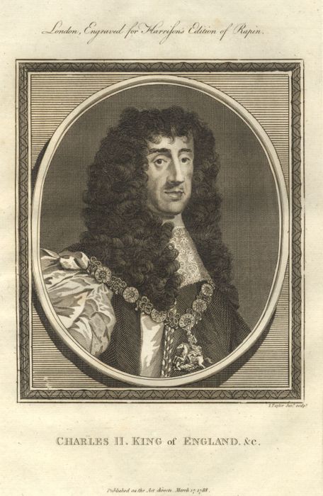 I. Taylor Junior - 1788 Engraving, Charles II King of England