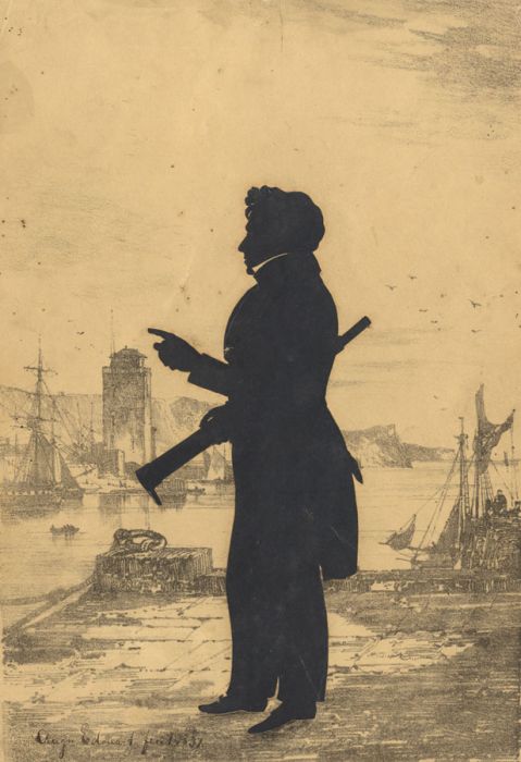 Style of Augustin Edouart - Fine 1831 Cut Paper, Silhouette Portrait of a Man