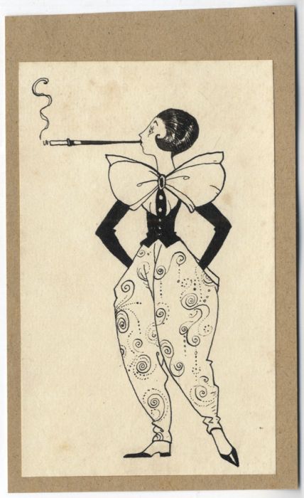 Jo White - Two 1925 Pen and Ink Drawing, 1920's Girls
