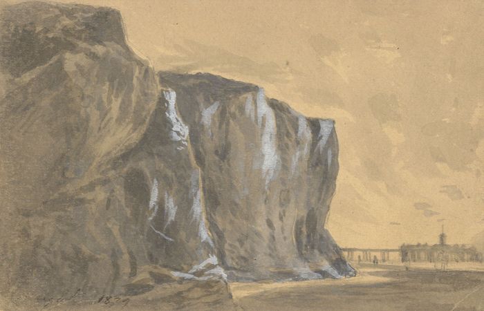 Set of Eight Late 19th Century Graphite Drawing - Land and Seascapes