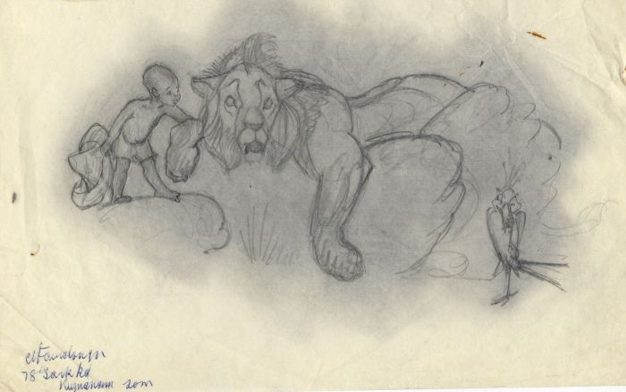 A Collection of Early 20th Century Graphite Drawing - Children Book Illustration