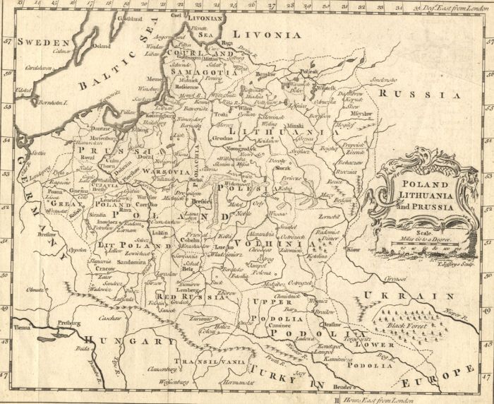 1749 Engraving - Antique Map of Poland, Lithuania and Prussia