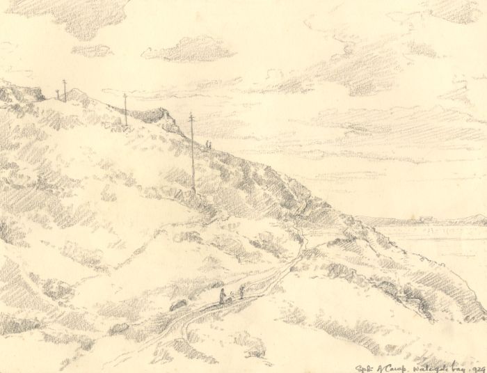Marcus Adams - 1929 Graphite Drawing, Spot of Camp, Watergate Bay